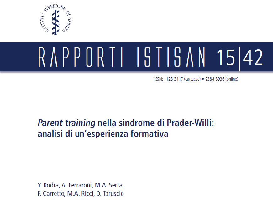 Rapporto ISTISAN, il Parent Training nella PWS